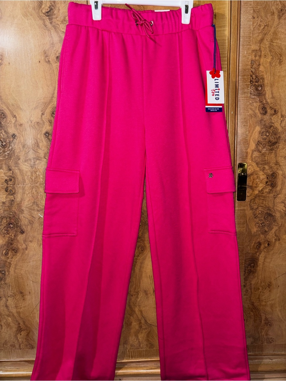 Limited Too Bright Pink Wide Leg Cargo Pants Girls size XL (16/18)